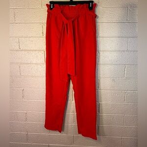 Grace Karin Vibrant Red Tie-Waist Trousers
